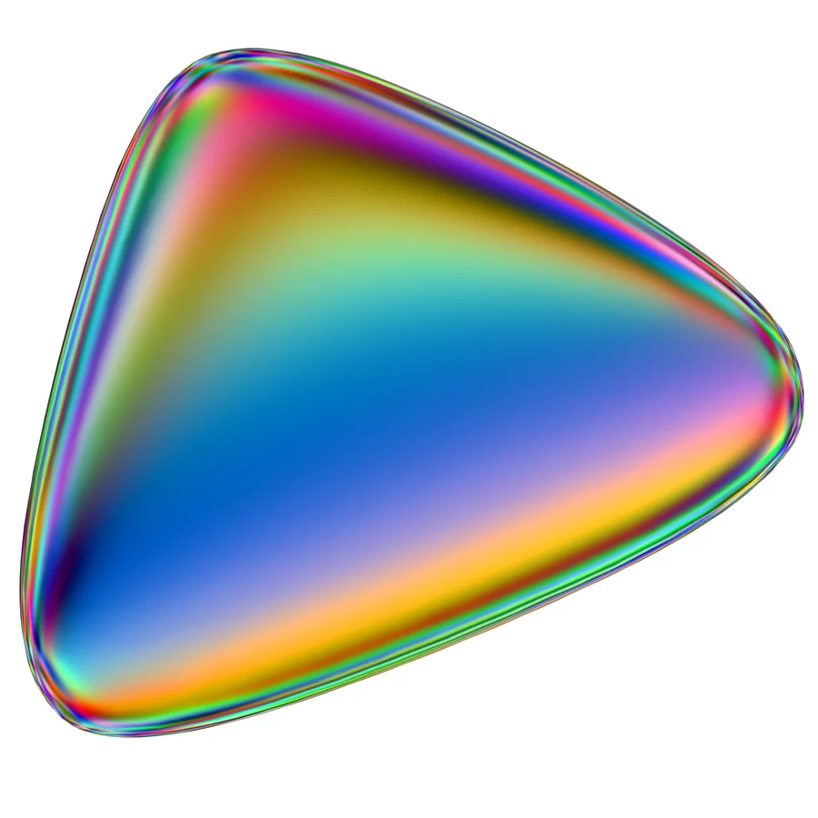潮流酸性全息金属镭射机能彩虹3D立体几何图形png免抠图片素材【051】